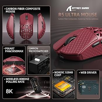 Amazon.com: R5Ultra 8K Carbon Fiber Wireless Gaming Mouse